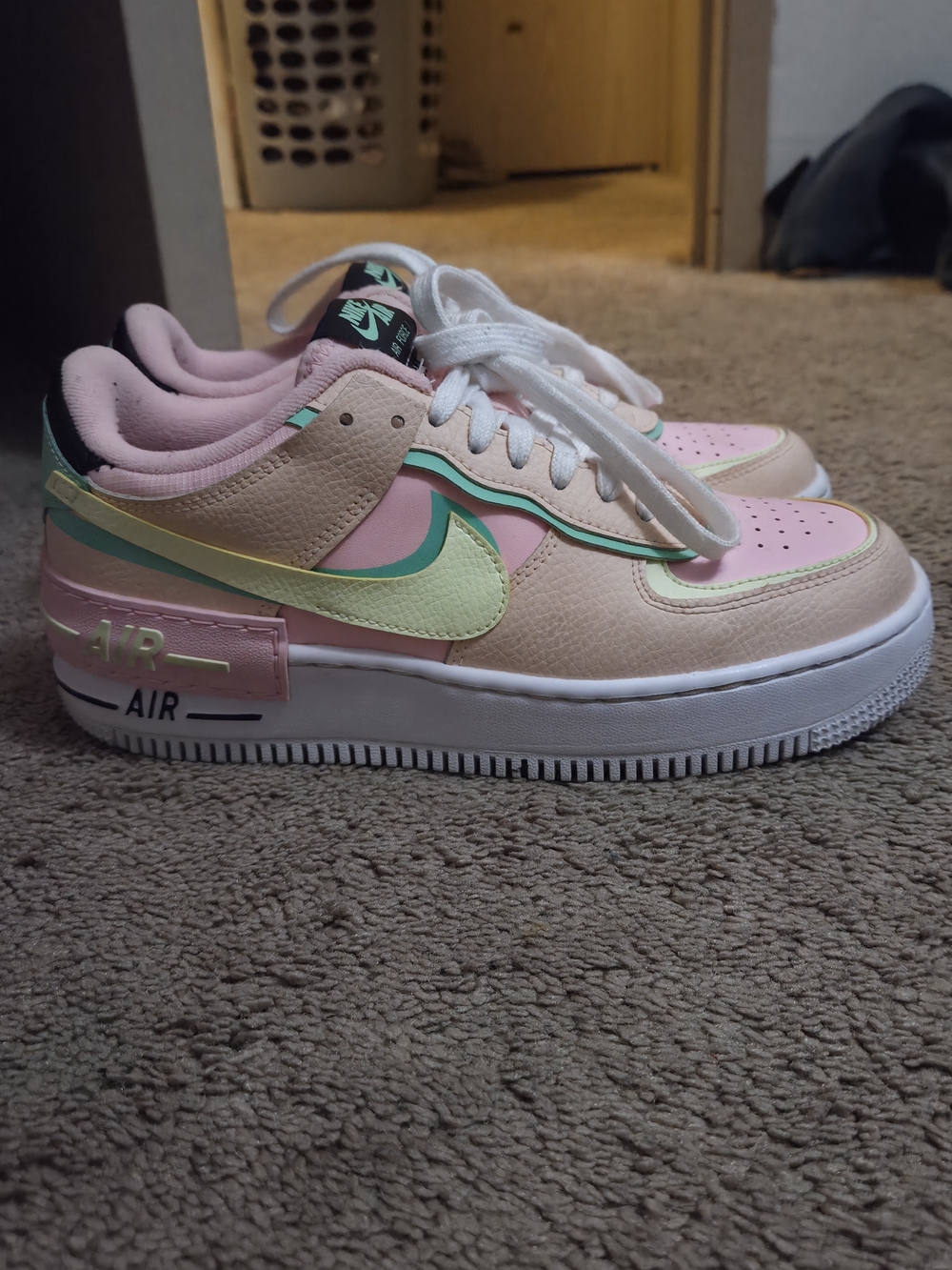 Nike Kids Air Force 1 Low — Pastel Pink/Green